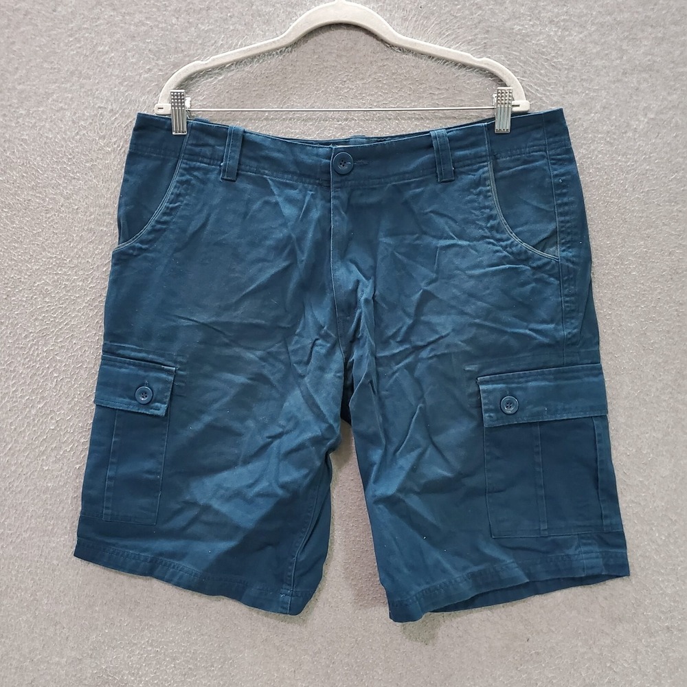 Raw Men Shorts‎ 34 Blue Cargo Pockets Mid Rise 11" Inseam Casual Summer